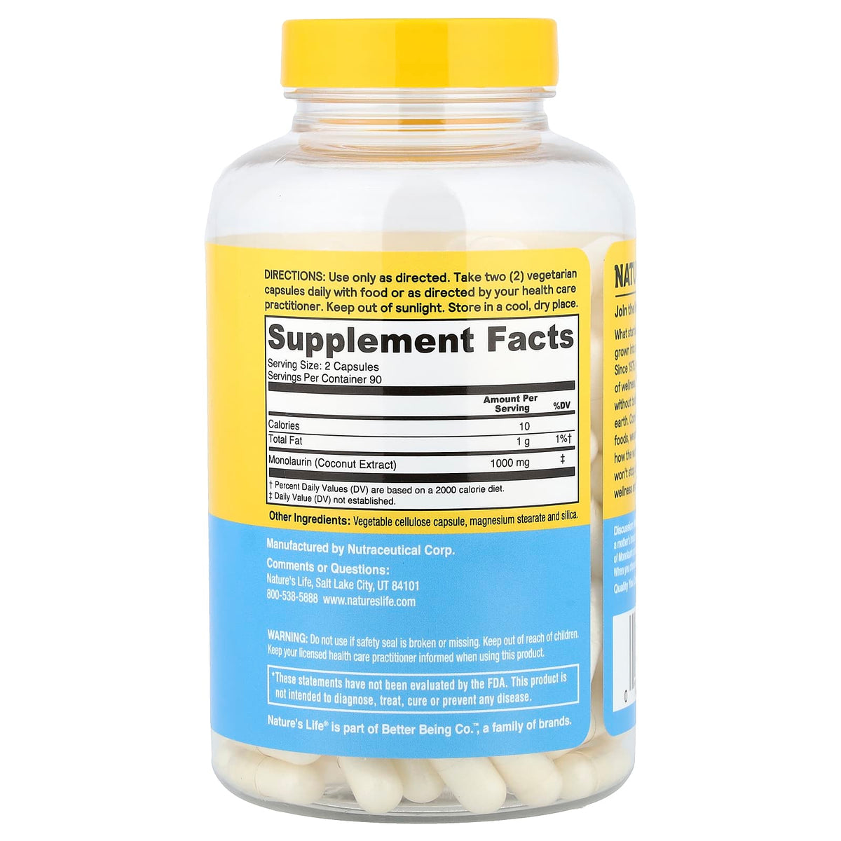 Nature's Life Nourishing Monolaurin 500 mg per Capsule
