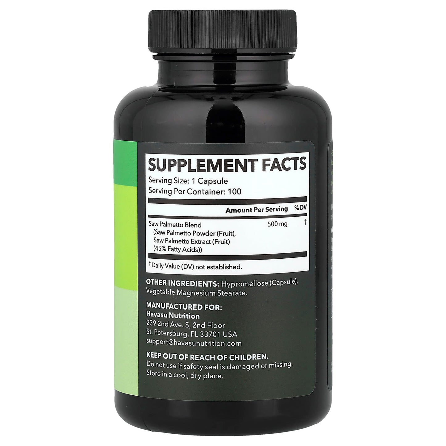Havasu Nutrition, Saw Palmetto, Once Daily, 100 Capsules (500 mg per Capsule)
