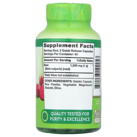 Nature's Truth, Beetroot, 90 Quick Release Capsules (500 mg per Capsule)