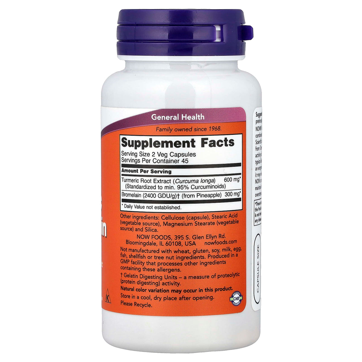 Now Foods, Turmeric & Bromelain, 90 Veg Capsules