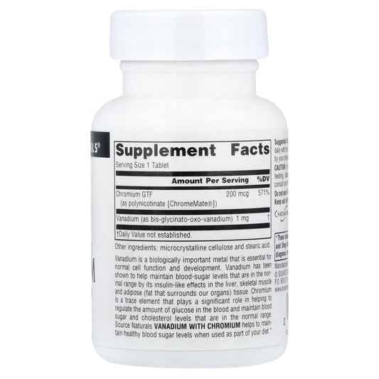 Source Naturals Vanadium with Chromium 90 Tablets