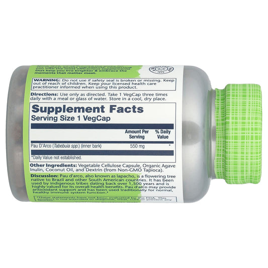 Solaray True Herbs Pau D'Arco 550 mg 100 VegCaps