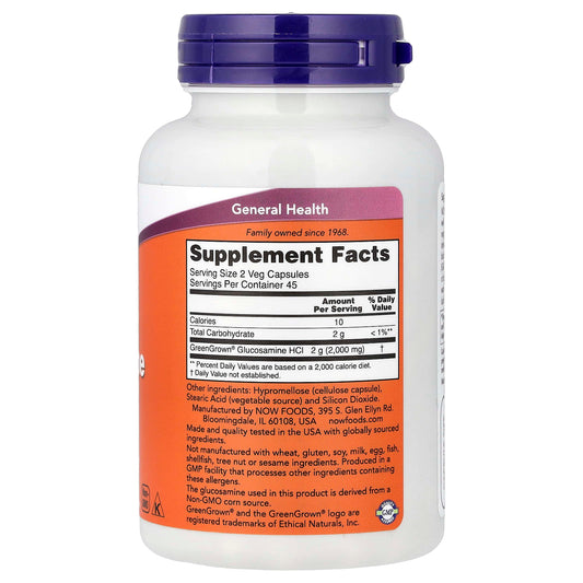 NOW Foods, Vegetarian Glucosamine '1000', 90 Veg Capsules (1,000 mg per Capsule)