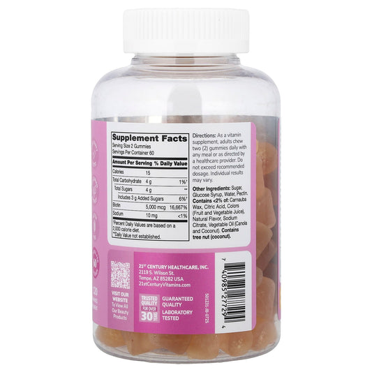 21st Century, Biotin Gummies, Strawberry, 120 Gummies (2,500 mcg per Gummy)