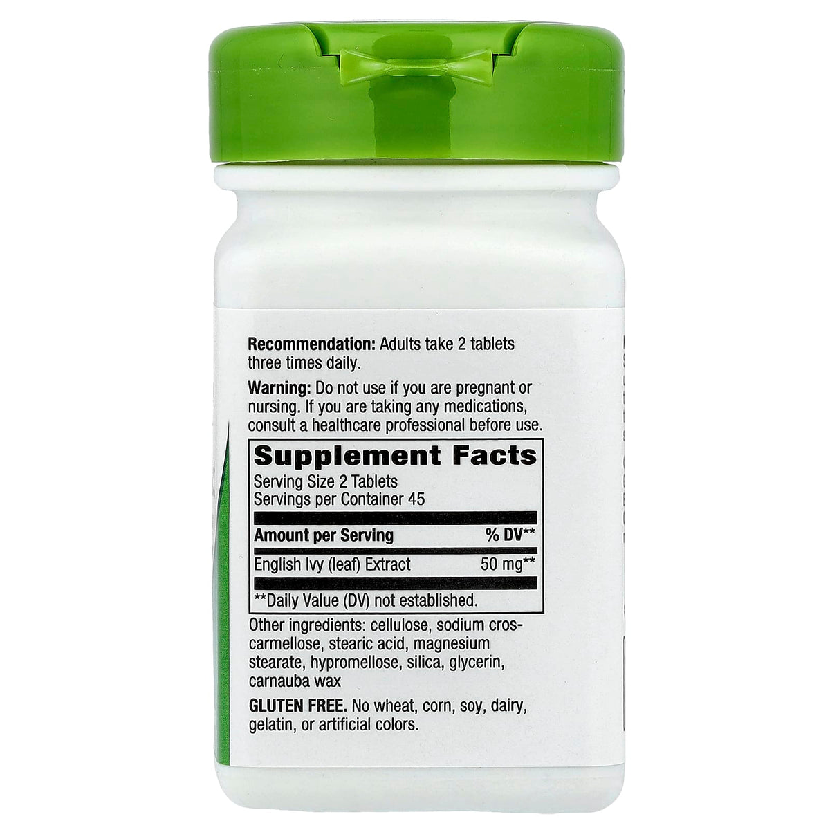 Nature's Way, Ivy Extract, 50 mg, 90 Vegan Tablets