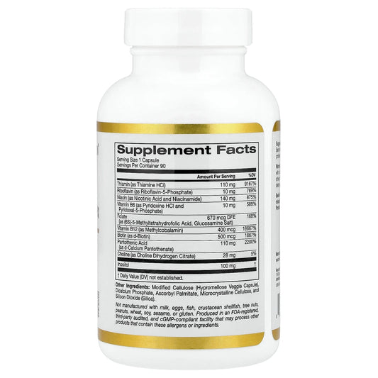 California Gold Methyl Folate 5-MTHF 1000 mcg 90 Veg Caps