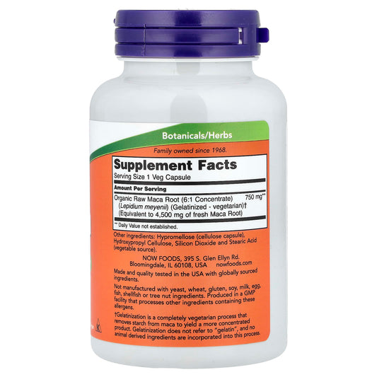 NOW Foods, Raw Maca, 750 mg, 90 Veg Capsules