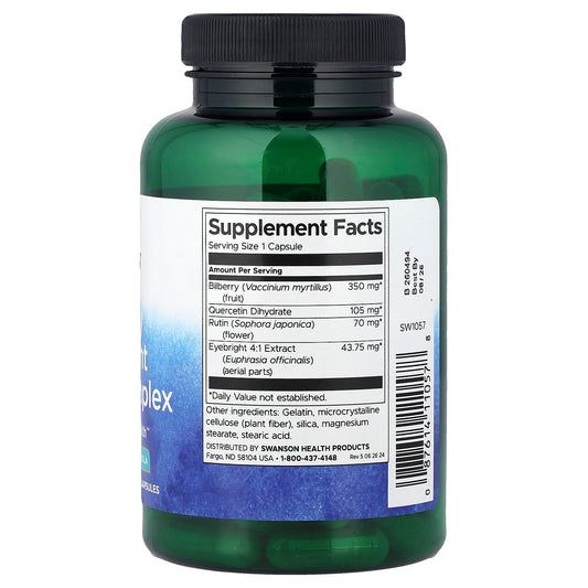 Swanson Vitamins, Bilberry Eyebright Vision Complex, 100 Capsules