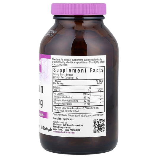 Bluebonnet Nutrition, Lecithin, 180 Softgels