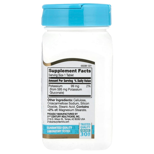 21st Century Potassium Gluconate 595 mg 110 Tabs