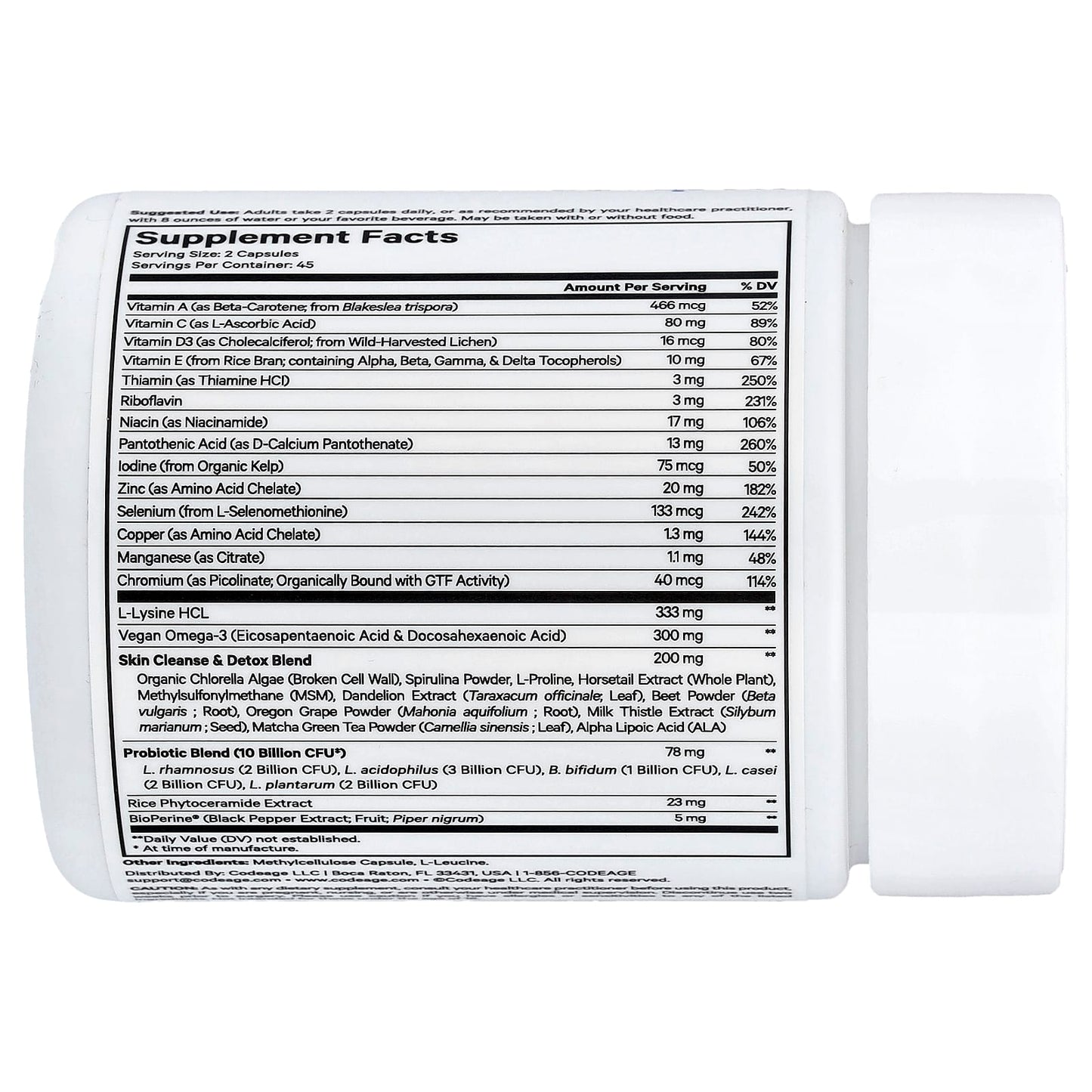 Codeage, Clearface Vitamins+, 90 Veg Capsules