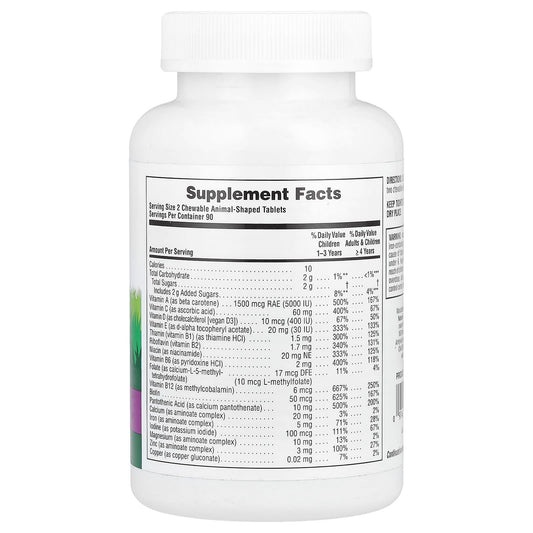 NaturesPlus, Animal Parade®, Children's Chewable Multivitamin, Grape, 180 Animal-Shaped Tablets