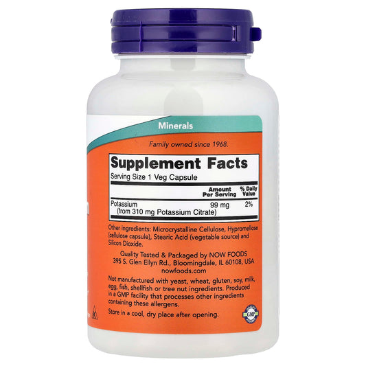 NOW Foods Potassium Citrate 99 mg 180 Caps