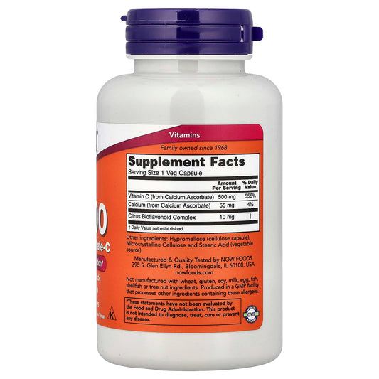 Now Foods, C-500, Calcium Ascorbate-C, 100 Capsules
