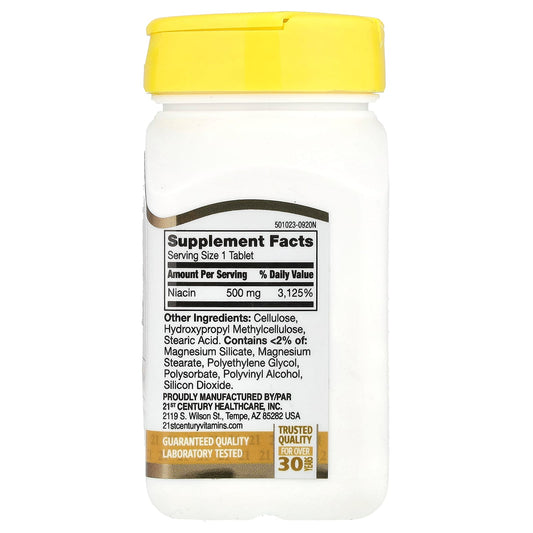21st Century Prolonged Release Niacin 500 mg 100 Tablets