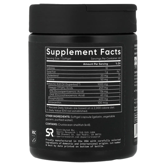Sports Research Omega-3 EPA + DHA 1,000 mg 60 Softgels