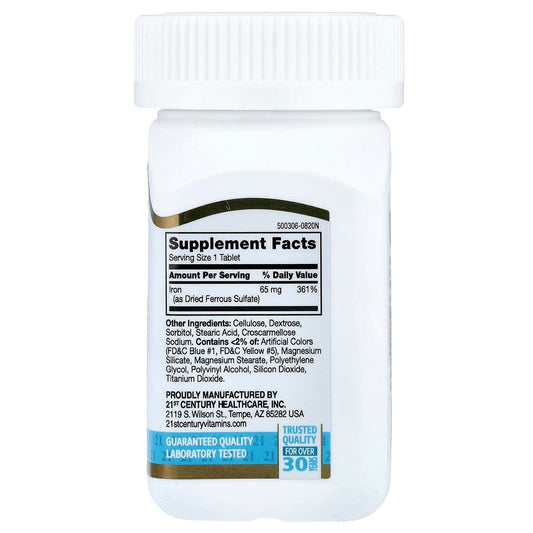 21st Century Iron 65 mg 120 Tabs