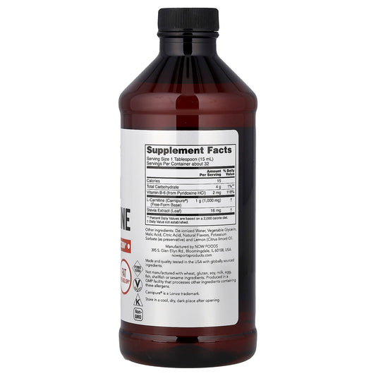 NOW Foods Sports Liquid L-Carnitine 473 ml (16 fl oz)