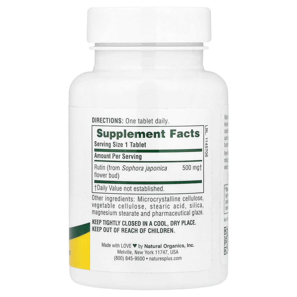 NaturesPlus Rutin 500 mg 60 Tablets