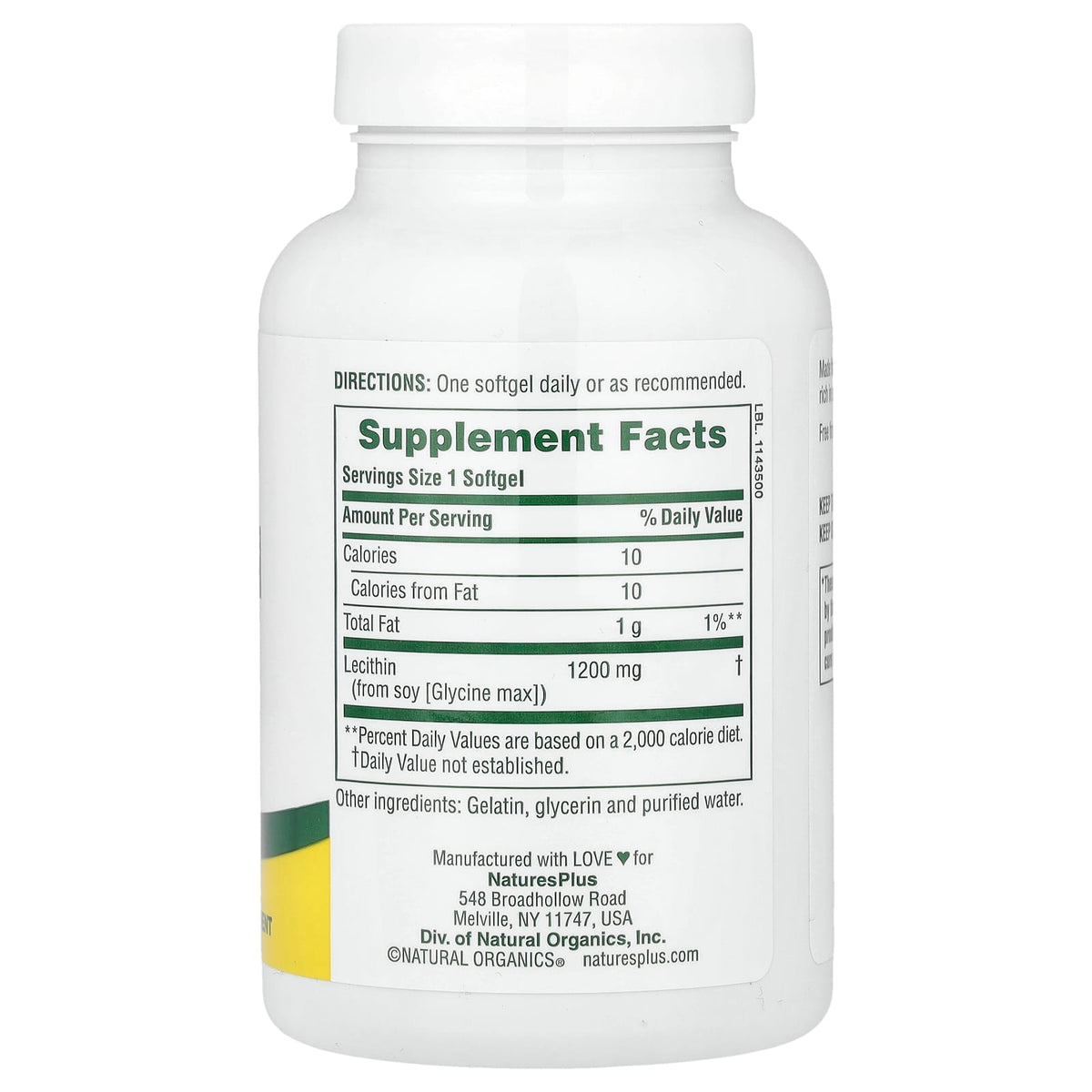 NaturesPlus Lecithin 1,200 mg 90 Softgels