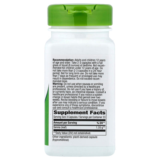 Nature's Way, Senna Leaves, 100 Vegan Capsules (450 mg per Capsule)