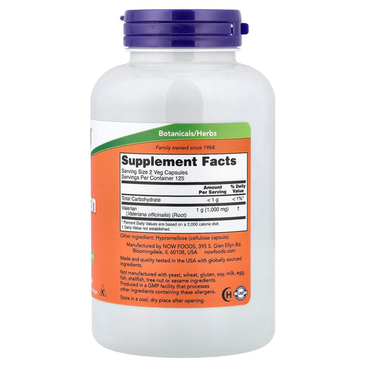 NOW Foods, Valerian Root, 500 mg, 250 Veg Capsules