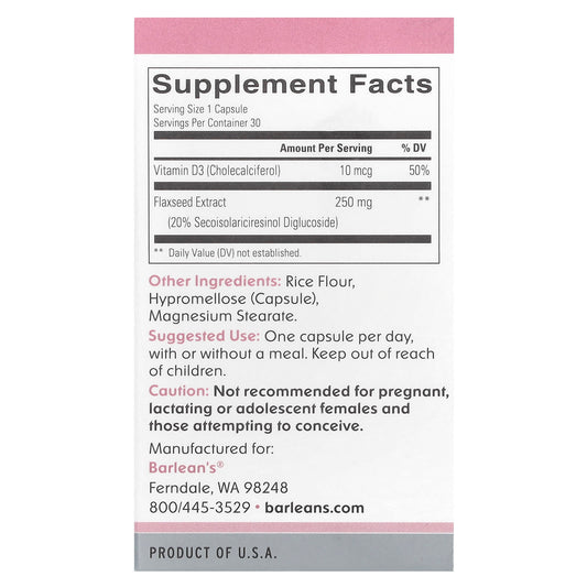 Barlean's, Brevail Plant Lignan Extract, 30 Capsules