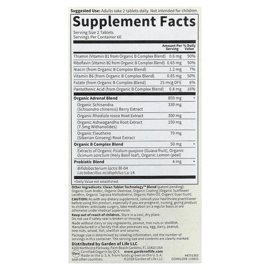 Garden of Life, MyKind Organics, Adrenal, 120 Vegan Tablets