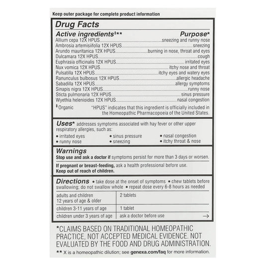 Genexa, Allergy Care, Non-Drowsy Organic Allergy & Decongestant, Organic Acai Berry, 60 Chewable Tablets