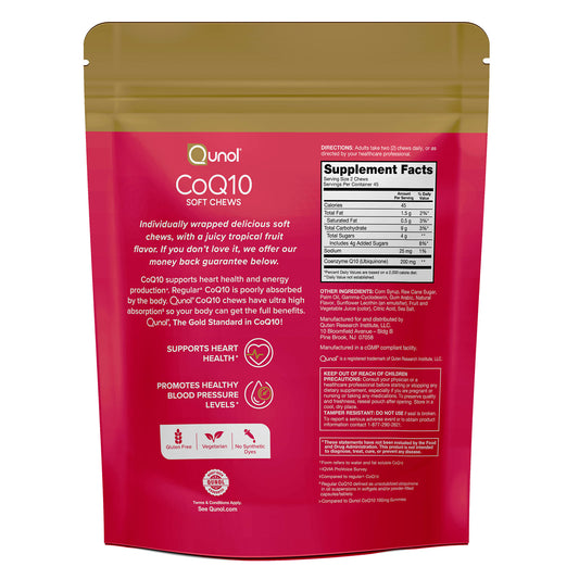 Qunol, CoQ10, Tropical Fruit, 90 Soft Chews (100 mg per Soft Chew)