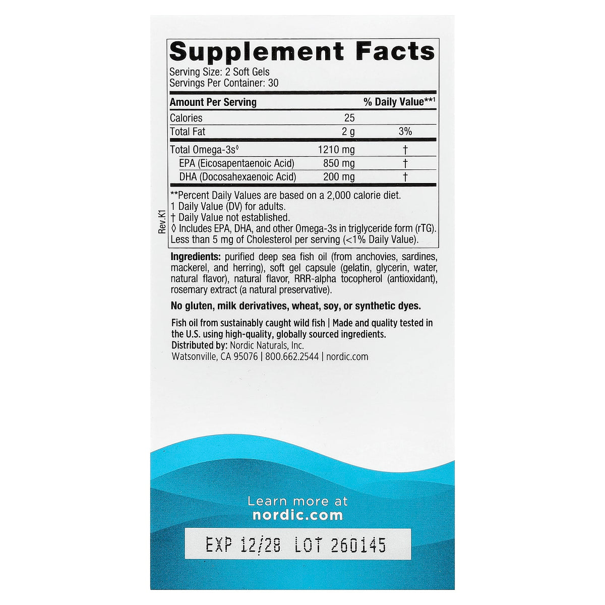 Nordic Naturals, EPA, Lemon, 1000 mg, 60 Soft Gels
