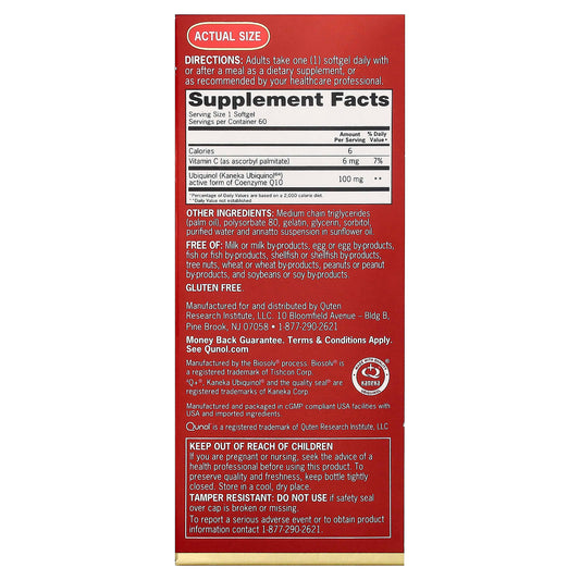 Qunol Mega CoQ10 Ubiquinol 100 mg 60 Caps