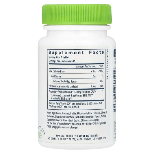 Vital Nutrients Hyperbiotics Pro-Dental 45 Vegan Chewable Tabs