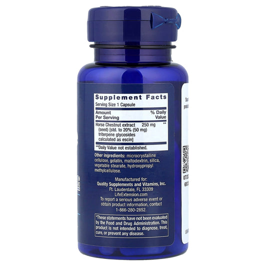 Life Extension, Venotone, Standardised Horse Chestnut, 60 Capsules (250 mg per Capsule)