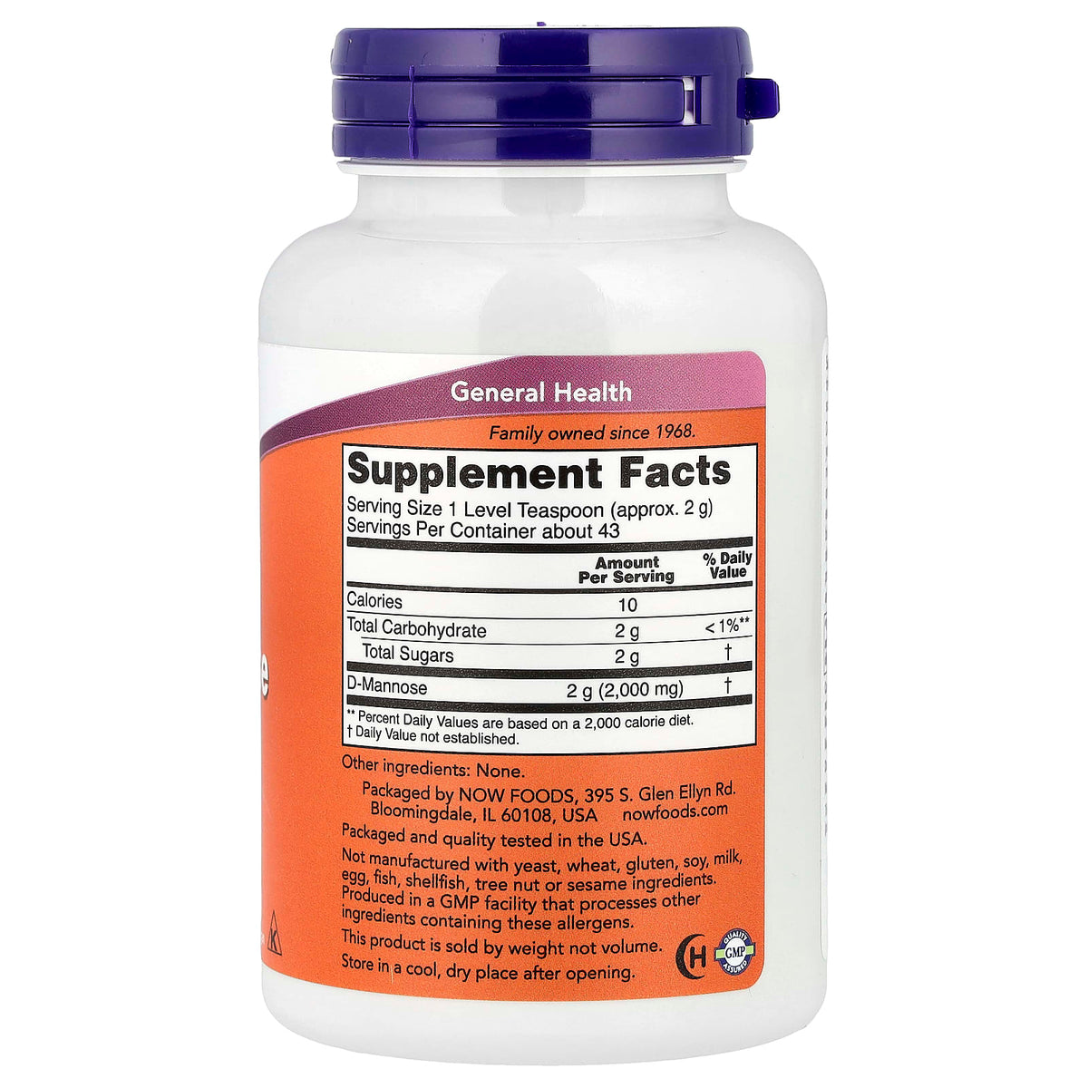 NOW Foods D-Mannose Pure Powder 3 oz (85 g) Urinary
