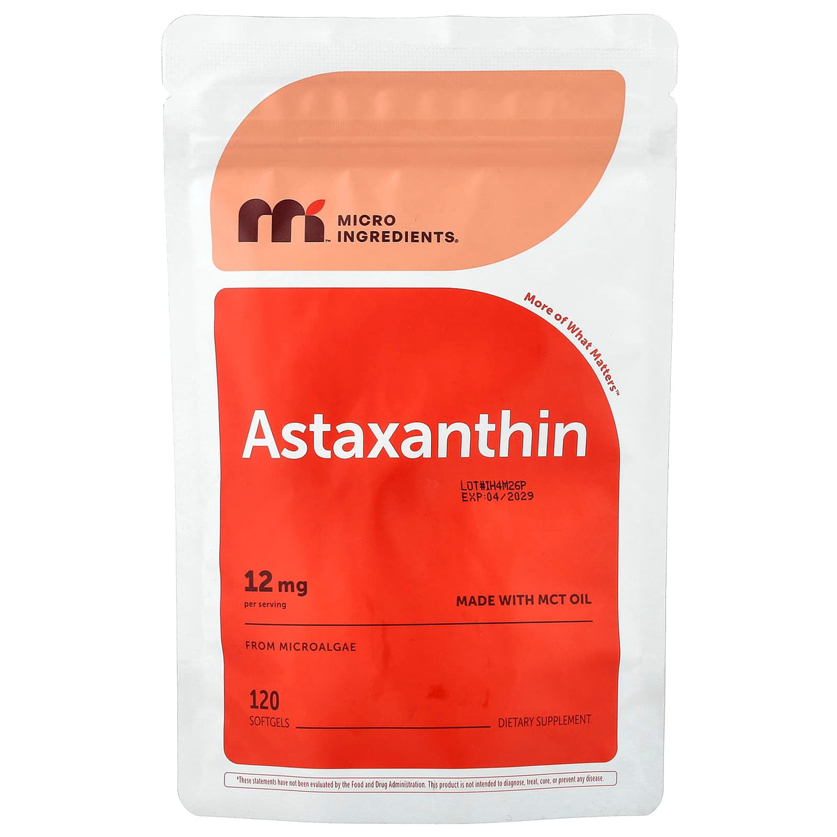 Micro Ingredients Astaxanthin 12 mg 120 Softgels
