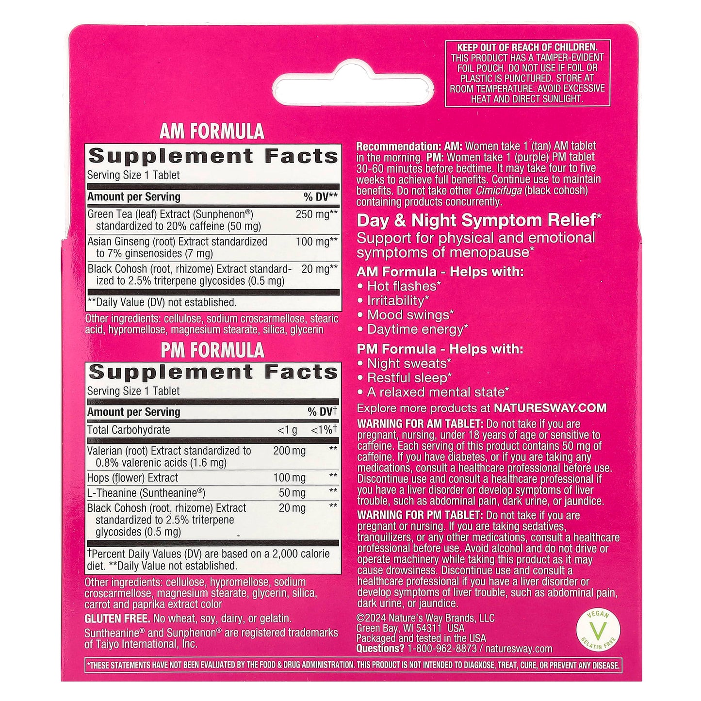 Nature's Way, AM/PM Menopause Formula™, 60 Tablets