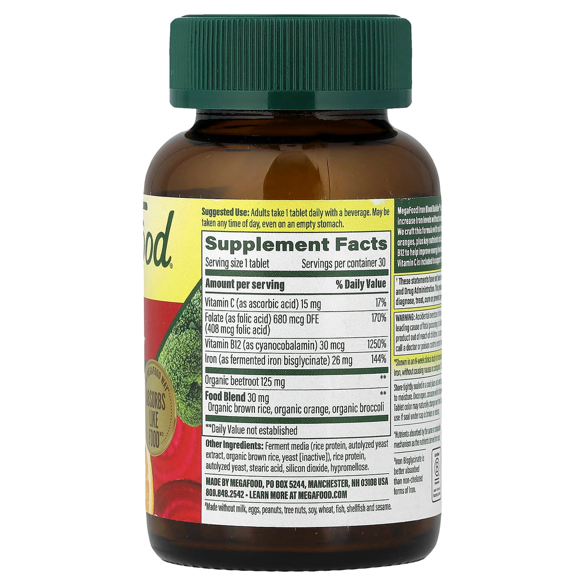 MegaFood Iron Blood Builder 30 Tabs