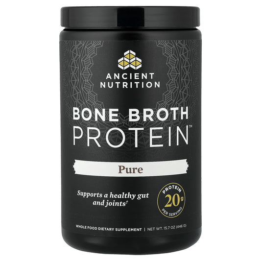 Dr. Axe / Ancient Nutrition, Bone Broth Protein, Pure, 446g