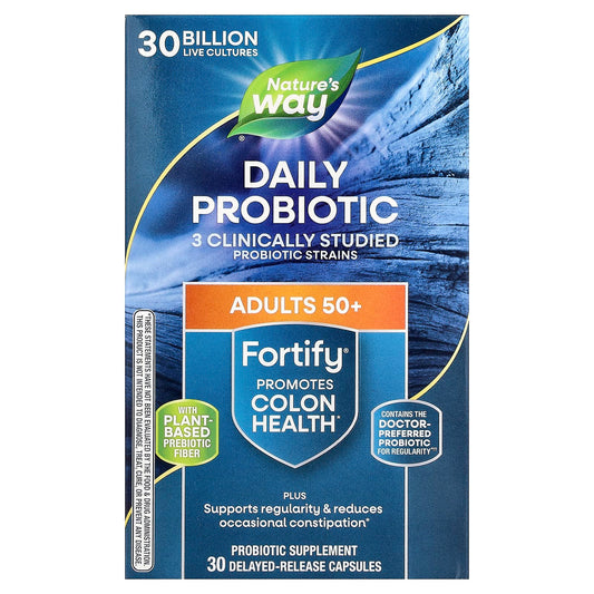 Nature's Way, Fortify®, Daily Probiotic, Adults 50+, 30 Delayed-Release Capsules