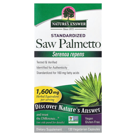 Nature's Answer, Saw Palmetto, Standardised, 120 Vegetarian Capsules