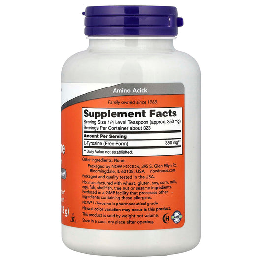 NOW Foods, L-Tyrosine Pure Powder, 4 oz (113 g)