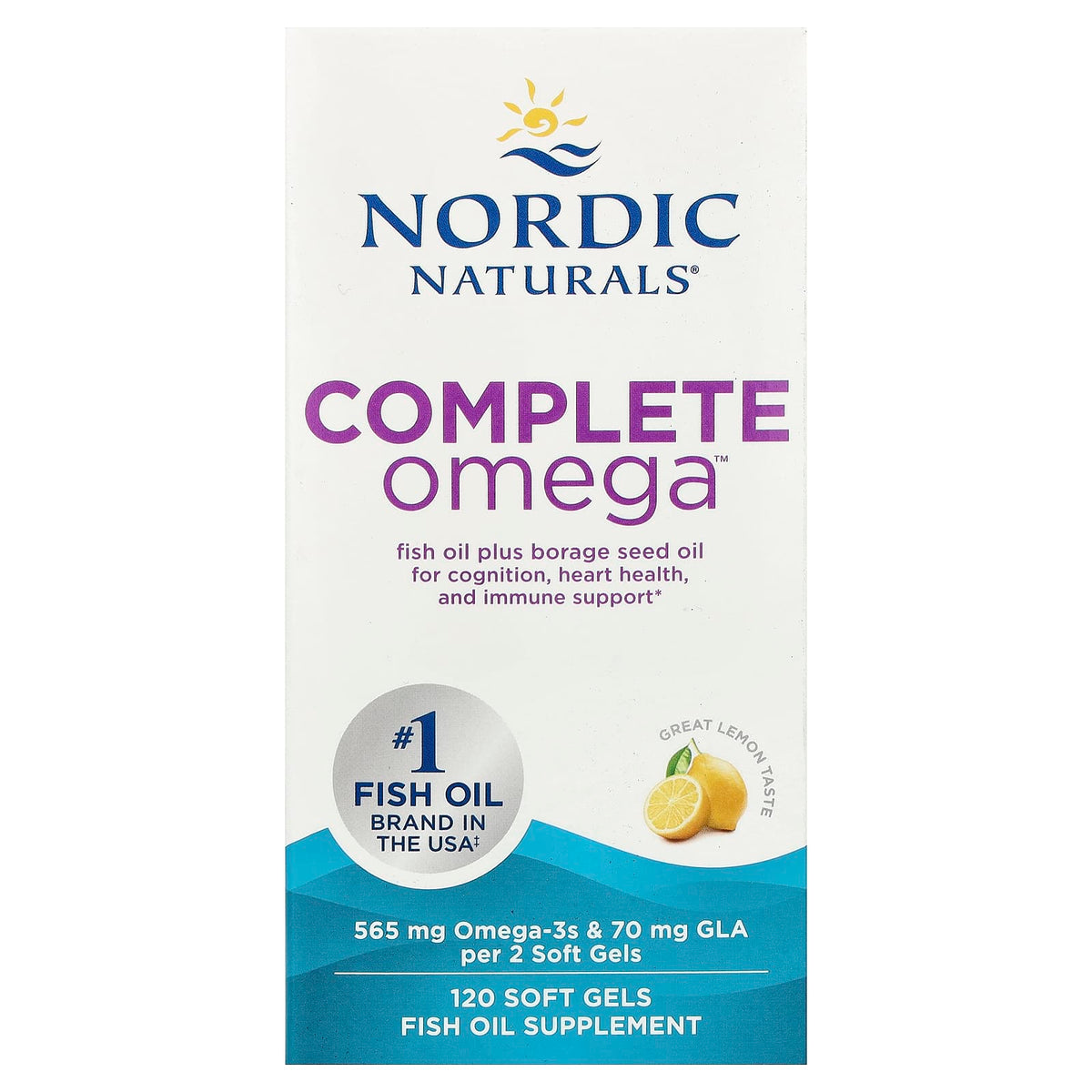 Nordic Naturals, Complete Omega, Lemon, 1000 mg, 120 Soft Gels