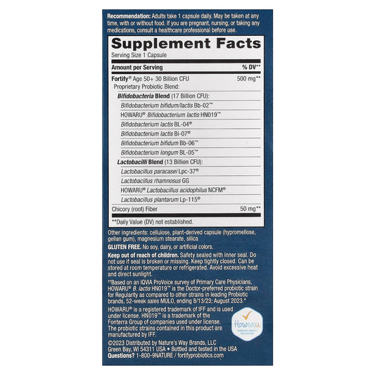 Nature's Way, Fortify®, Daily Probiotic, Adults 50+, 30 Delayed-Release Capsules