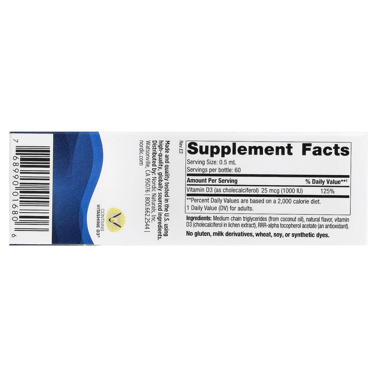 Nordic Naturals, Plant-Based Vitamin D3 Liquid, Great Apple, 25 mcg (1,000 IU), 1 fl oz (30 ml)