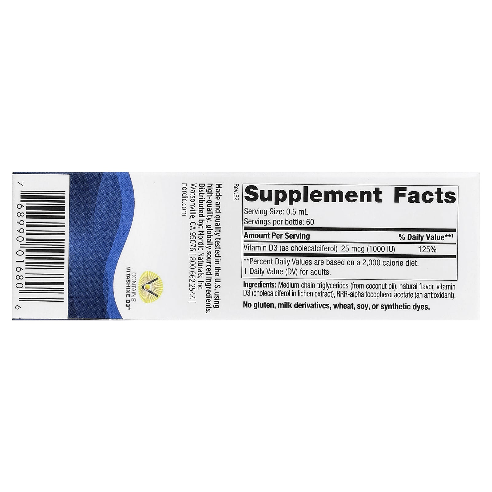 Nordic Naturals, Plant-Based Vitamin D3 Liquid, Great Apple, 25 mcg (1,000 IU), 1 fl oz (30 ml)