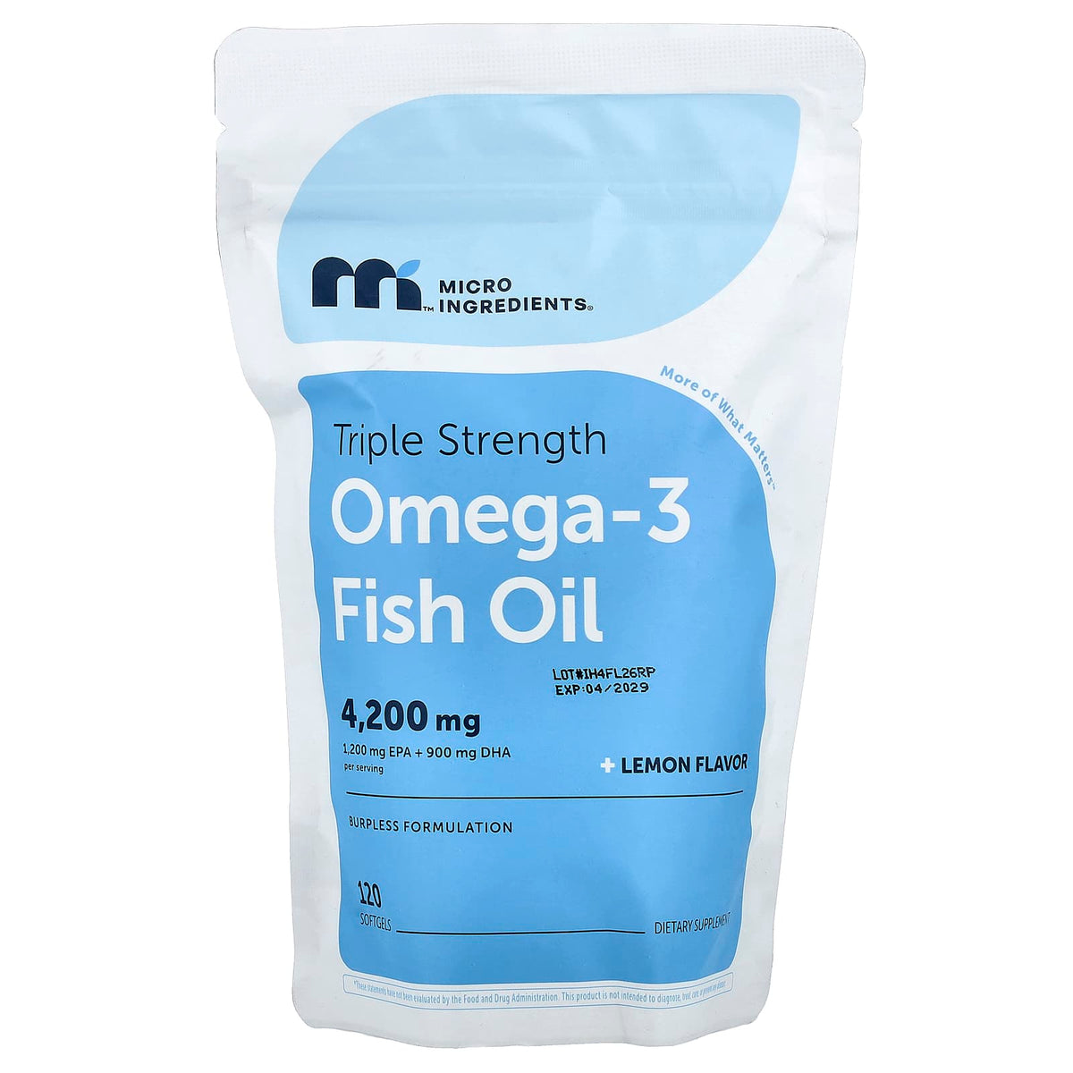 Micro Ingredients Triple Strength Omega-3 Fish Oil 1,400 mg 120 Caps