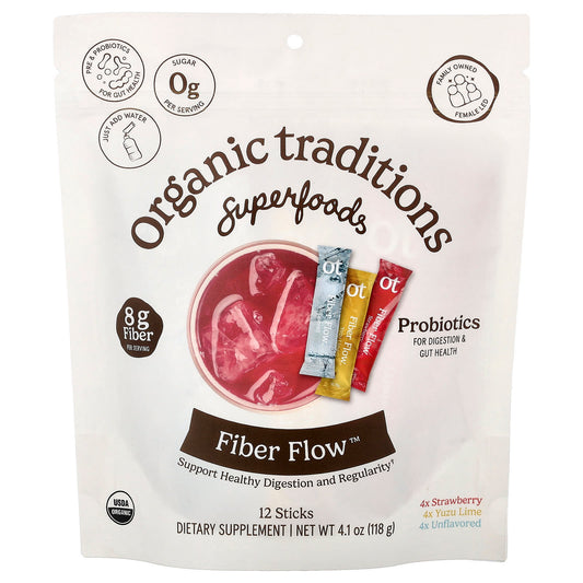 Organic Traditions, Fibre Flow™, Variety Pack, 12 Sticks, 118 g (4.1 oz)