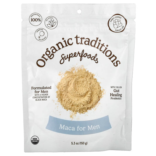 Organic Traditions, Maca for Men with Probiotics, 150 g (5.3 oz)