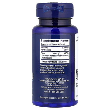 Life Extension Methyl Folate 1,700 mcg 100 Veg Tabs